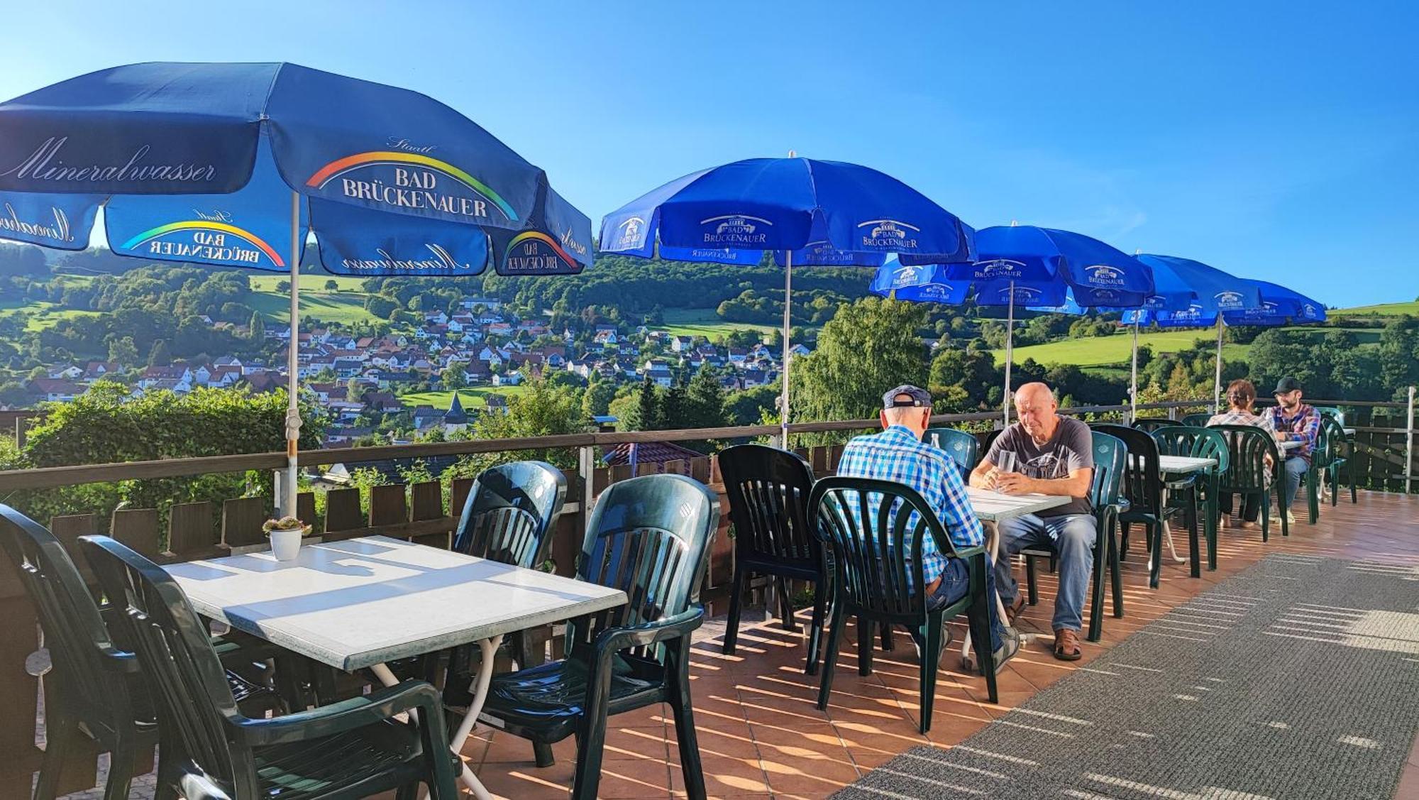 Cafe Pension Sonnenkanzel Staatsbad Bruckenau Bagian luar foto